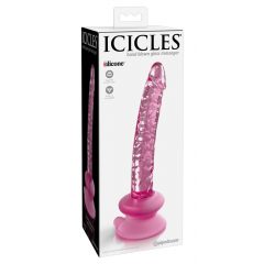 Icicles No. 86 - roosas värvis klaasist peenisega dildo
