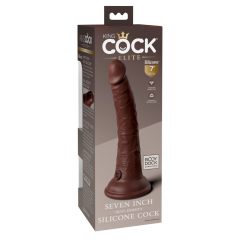   King Cock Elite 7 - reāli izskatīgs, piestiprināms dildo (18cm) - brūns