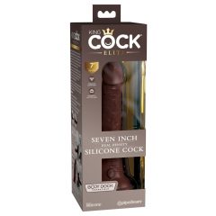   King Cock Elite 7 - reāli izskatīgs, piestiprināms dildo (18cm) - brūns