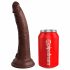 King Cock Elite 7 - piesūcējs, reālistisks dildo (18cm) - brūns 