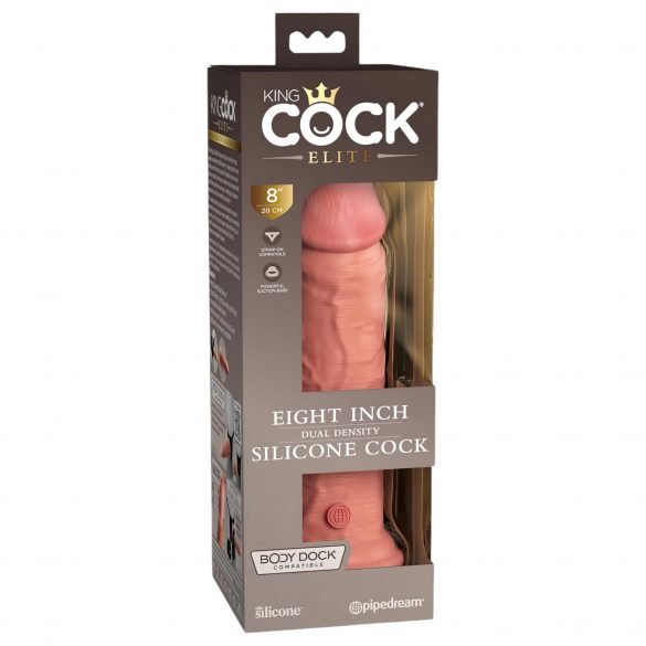 King Cock Elite 8 - piesūceknis, reālistisks dildo (20cm) - dabīgs 