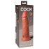 King Cock Elite 8 - ar piesūcekni, dabīgs dildo (20cm) - tumši naturāls 