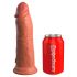 King Cock Elite 8 - ar piesūcekni, dabīgs dildo (20cm) - tumši naturāls 