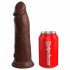 King Cock Elite 8 - piesūceknis, reālistisks dildo (20cm) - brūns 