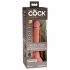 King Cock Elite 7 - ar pamatni, ar tālvadību vibrators 18cm - dabiska 