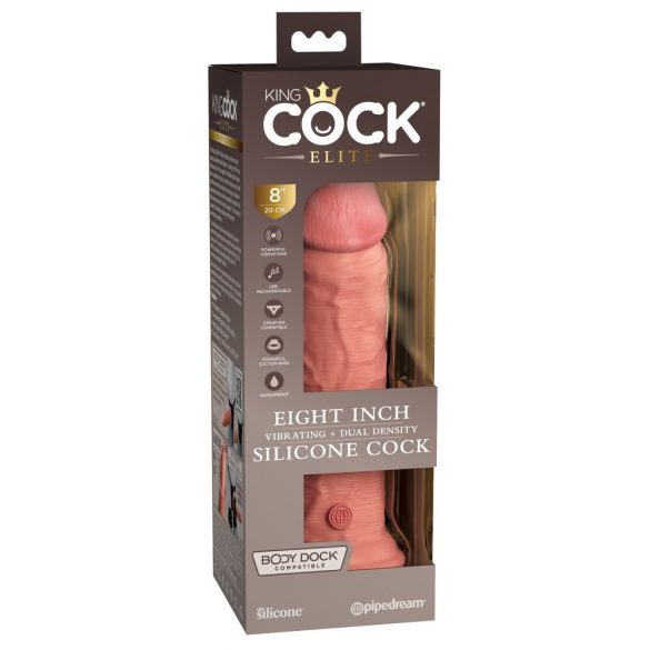 King Cock Elite 8 - piesūceknis, reālistisks vibrators (20cm) - dabīgs 