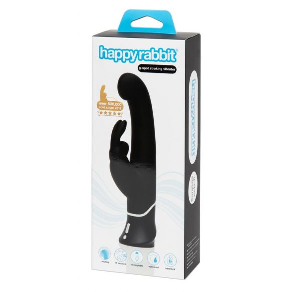 Happyrabbit G-spot - akumulatora, klitorālija stimulātors, galvaskausa vibrators (melns) 