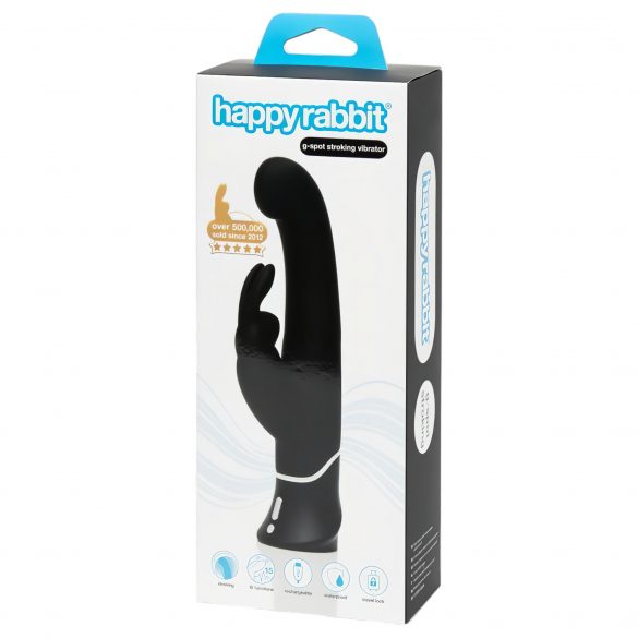 Happyrabbit G-spot - akumulatora, klitorālija stimulātors, galvaskausa vibrators (melns) 