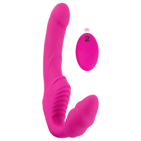 Strepless Strap-On - uzspraužams vibrators (rozā)