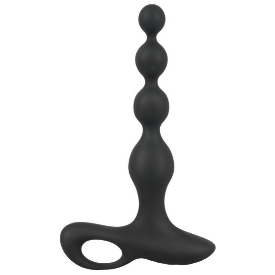 Black Velvet - uzlādējams, ūdensizturīgs, pērlīšu anālais vibrators (melns)