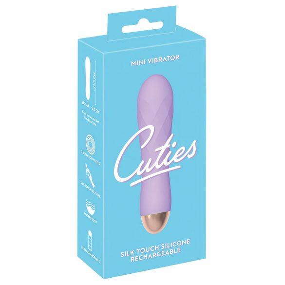 Cuties Mini - akumulators, ūdensizturīgs, režģots vibrators (violets) 