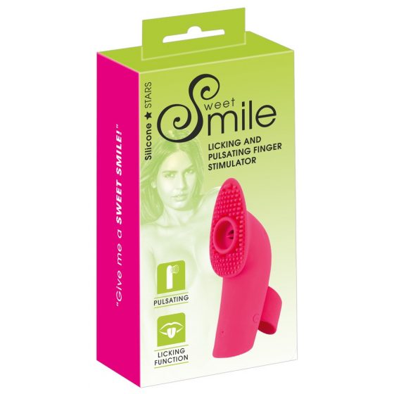 SMILE Licking - akumulatorska, viļņu-laizīšanas pirkstu vibrators (rozā)