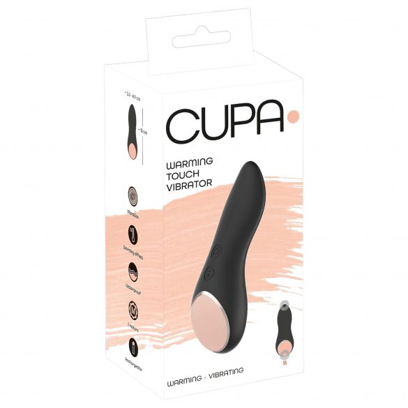 You2Toys CUPA - uzlādējams, sildošs klitorālais vibrators (melns) 