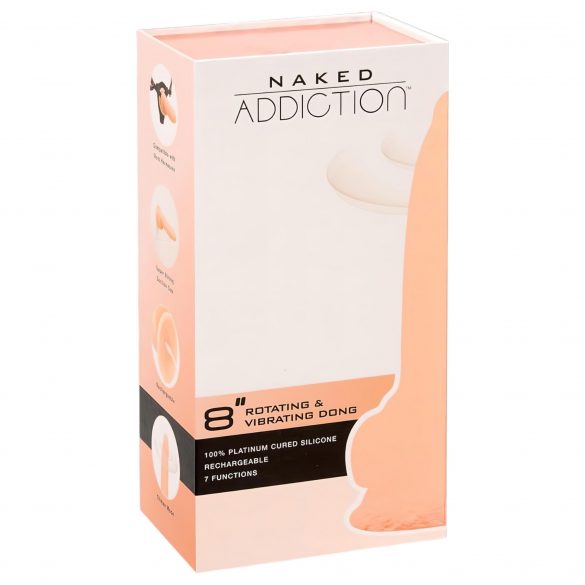 Naked Addiction Rotējošais 8 - akumulatora, rotējošais vibrators (20cm) - dabīgs 