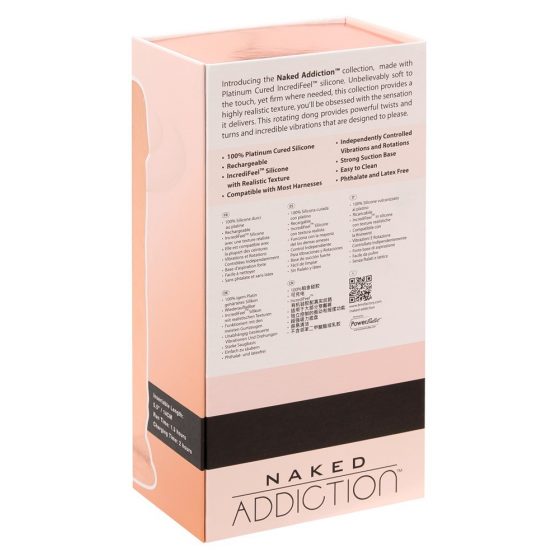 Naked Addiction Rotējošā 8 - uzlādējamais, rotējošs vibrators (20cm) - dabīgs