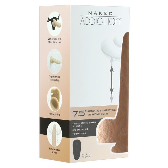 Naked Addiction Thrusting 7.5 - akumulators, stumšanas vibrators (19cm) - naturāls 