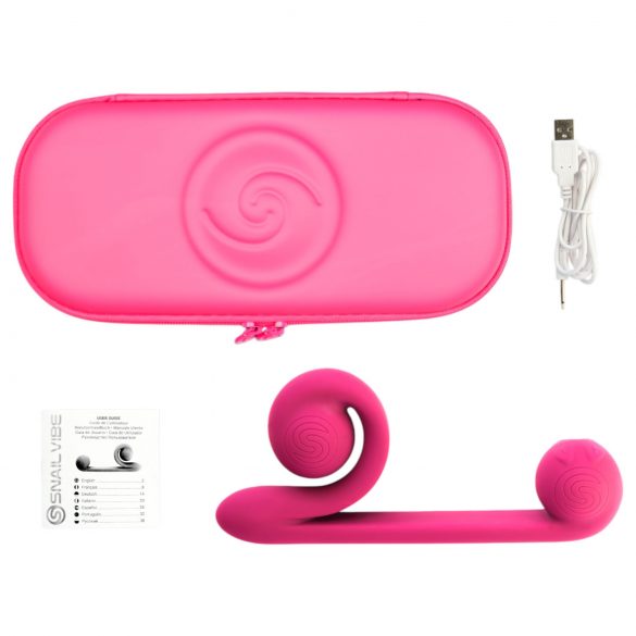 / Snail Vibe Duo - uzlādējams, 3in1 stimulācijas vibrators (rozā) 