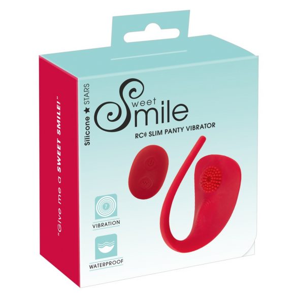 SMILE Slim Panty - uzlādes, radio klitora vibrators (sarkans) 