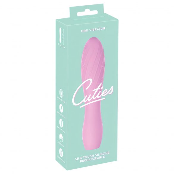 Cuties Mini 3 - akumulatora, ūdensizturīgs, rievots vibrators (rozā) 