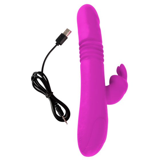SMILE Rabbit - akumulatora, klitora zars celis stumšanas-griešanās vibrators (rozā)