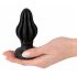 ANOS - īpaši mīksts, rievots anālais dildo - 5cm (melns) 