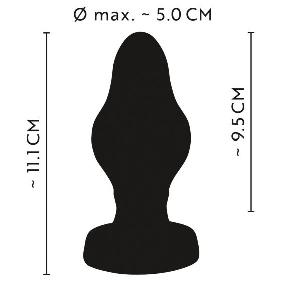 ANOS - supersoften, rievotais anālā dildo - 5cm (melns)