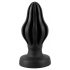 ANOS - supersoft, rievots anālais dildo - 7cm (melns) 