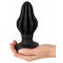 ANOS - supersoft, rievots anālais dildo - 7cm (melns) 