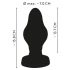 ANOS - supersoft, rievots anālais dildo - 7cm (melns) 