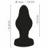 ANOS - supersoft, rievots anālais dildo - 7cm (melns) 