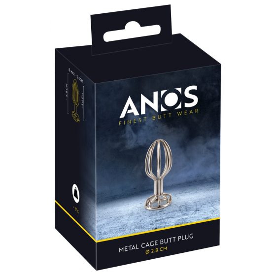 ANOS Metal (2,8cm) - metāla anālās rotaļlietas būris (sudrabs)