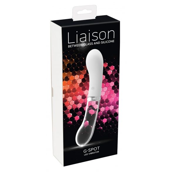 You2toys Liaison - silikona-stikla LED vibrators (caurspīdīgs-balts) 