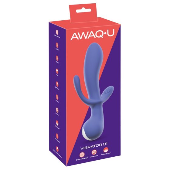 AWAQ.U 1 - akumulatora 3-zaru vibrators (lillā)