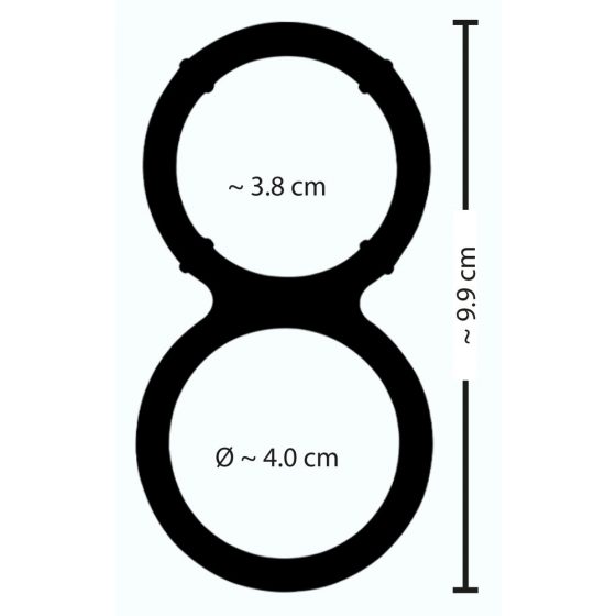 You2Toys - metāla efekta dubultā silikona dzimumlocekļa un sēklinieku gredzens (sudraba)