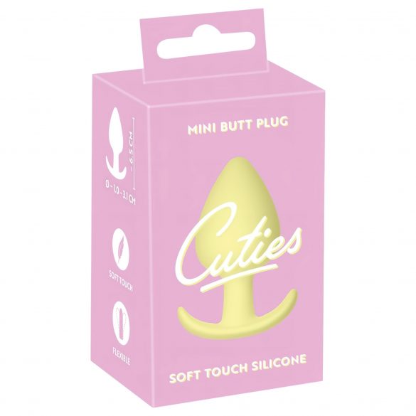 Cuties Mini Butt Plug - silikona anālais dildo - dzeltens (3,1cm) 