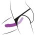 SMILE - piestiprināmi divi dildo ar apakšbiksēm (violets-melns)