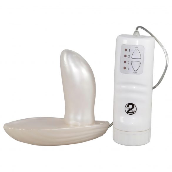 You2Toys - Gliemene - piestiprināms vibrators (balts) 