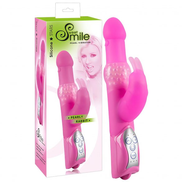 SMILE Pearly Rabbit - pērļu lodītes vibrators (rozā) 