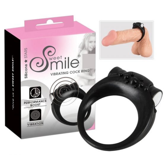 SMILE Stayer - vibrējošs dzimumlocekļa gredzens (melns)