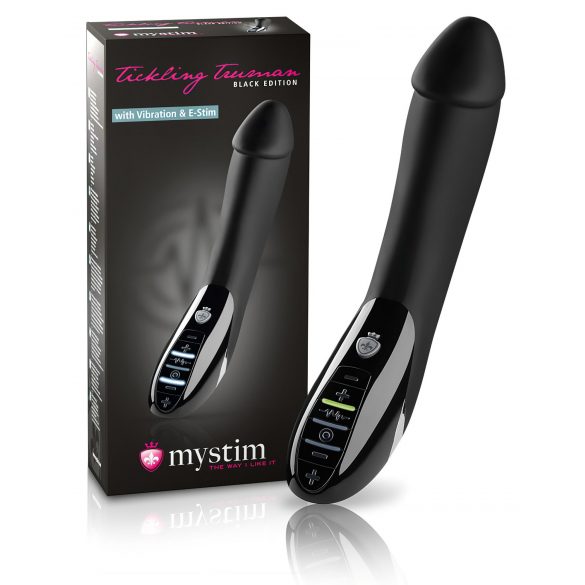 mystim Melnais izlaidums Tickling Truman - elektro-stimulācijas vibrators 