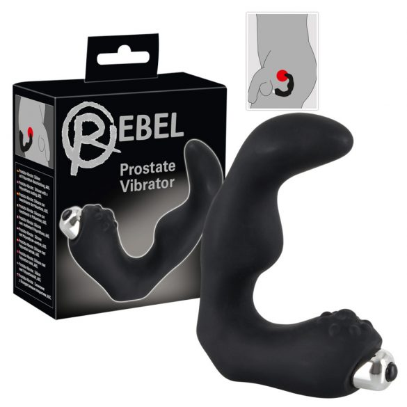 Rebel - izliekts prostatas vibrators (melns) 