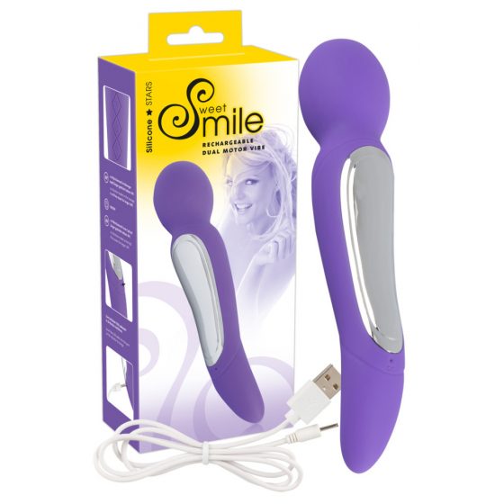 SMILE Wand - Dubultmotora masāžas vibrators (violets)