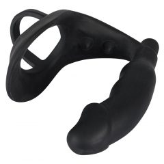   Black Velvet - ar dzimumlocekli anālais vibrators ar dzimumlocekļa un sēklinieku gredzenu (melns)