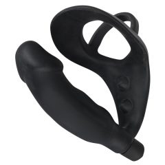   Black Velvet - ar dzimumlocekli anālais vibrators ar dzimumlocekļa un sēklinieku gredzenu (melns)