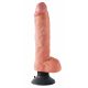 King Cock 10 locījams, ar piesūcekni vibrators (25 cm) - dabiska 