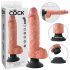 King Cock 10 locījams, ar piesūcekni vibrators (25 cm) - dabiska 