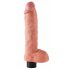 King Cock 10 locījams, ar piesūcekni vibrators (25 cm) - dabiska 