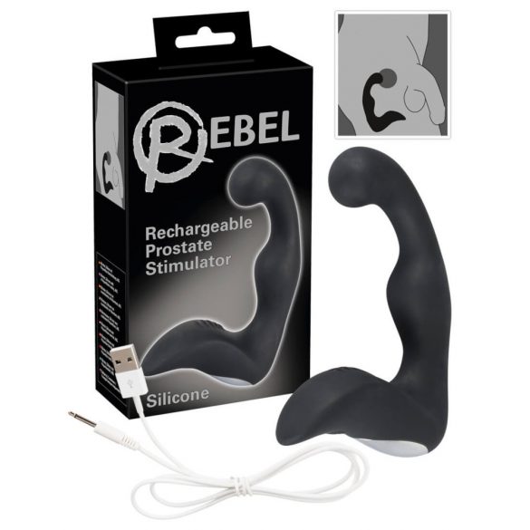 Rebel - akumulators prostatas vibrators (melns)