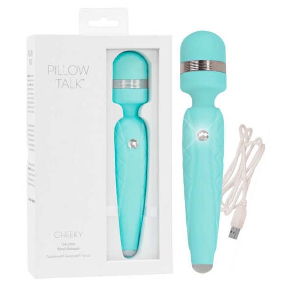 Pillow Talk Cheeky Wand - uzlādējams masāžas vibrators (tirkīza) 