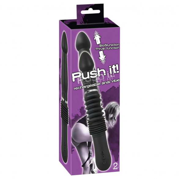 You2Toys - Push it - uzlādējams stumšanas anālais vibrators (melns) 